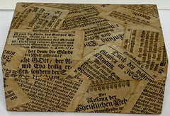 Antique German Newspaper Decoupage Table Box