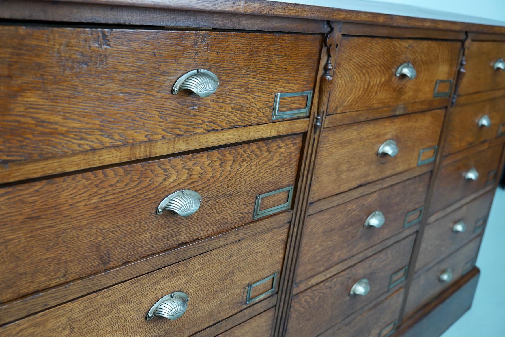 Antique German Oak Apothecary / Filing Cabinet, circa 1900 10