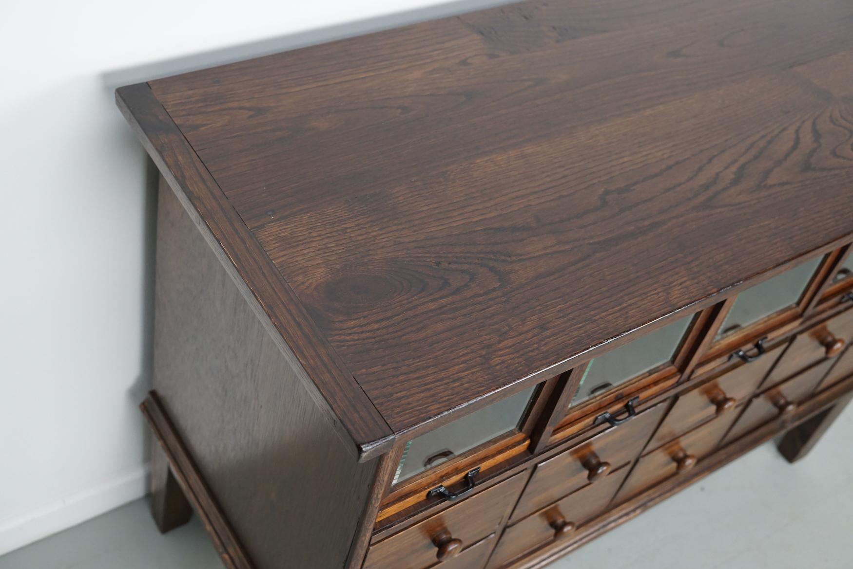 Antique German Oak Haberdashery Shop Cabinet, 1920/30s For Sale 8
