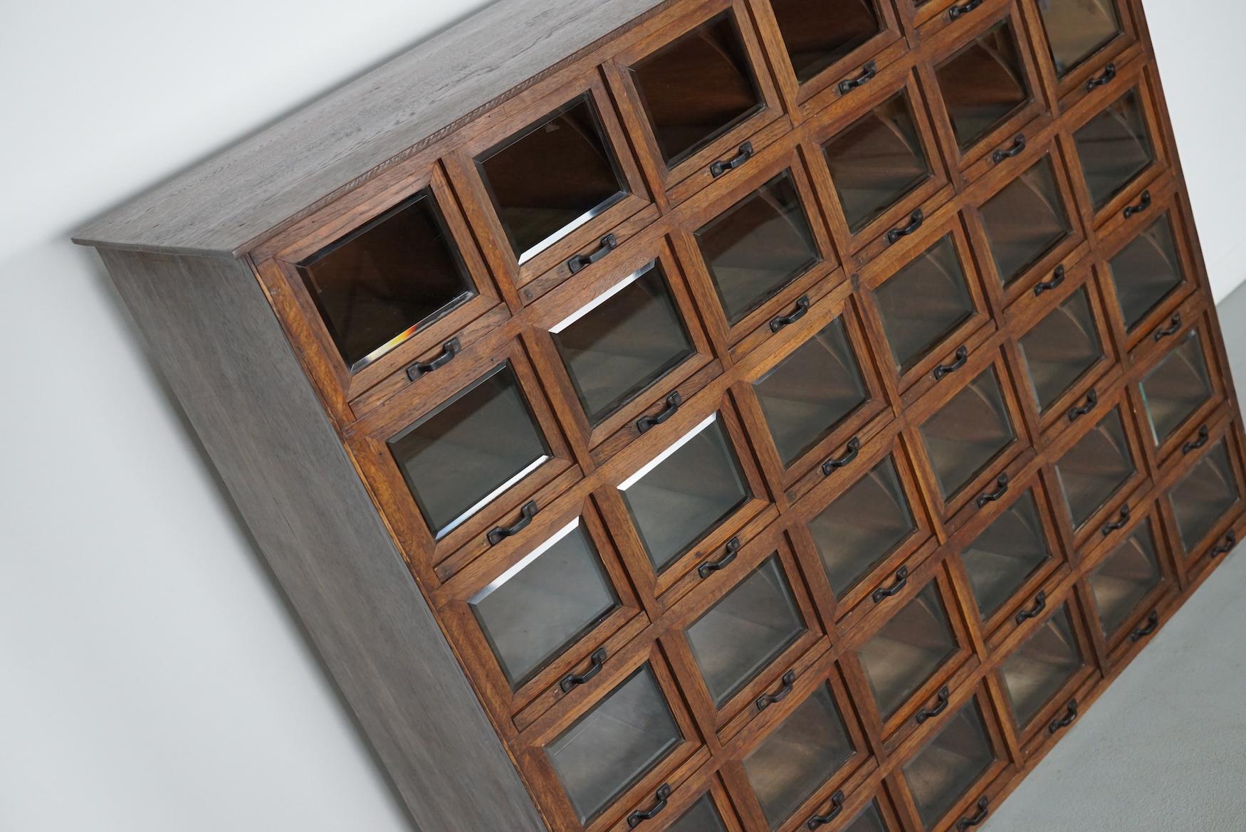 Antique German Oak Haberdashery Shop Cabinet, 1920/30s For Sale 8