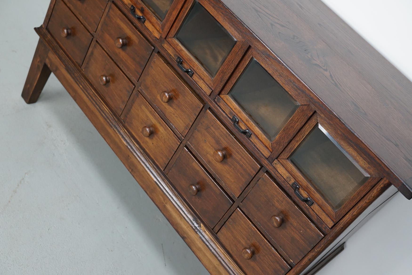 Antique German Oak Haberdashery Shop Cabinet, 1920/30s For Sale 9