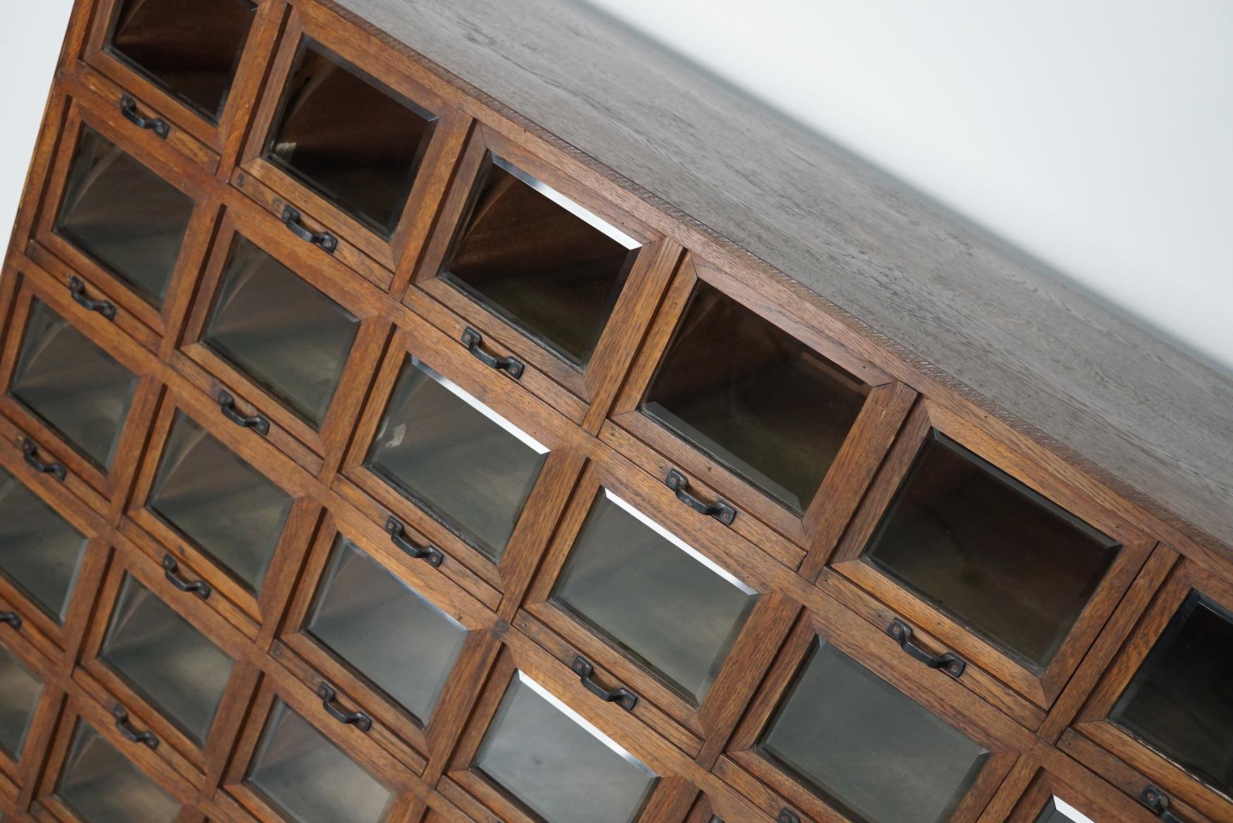 Antique German Oak Haberdashery Shop Cabinet, 1920/30s For Sale 9