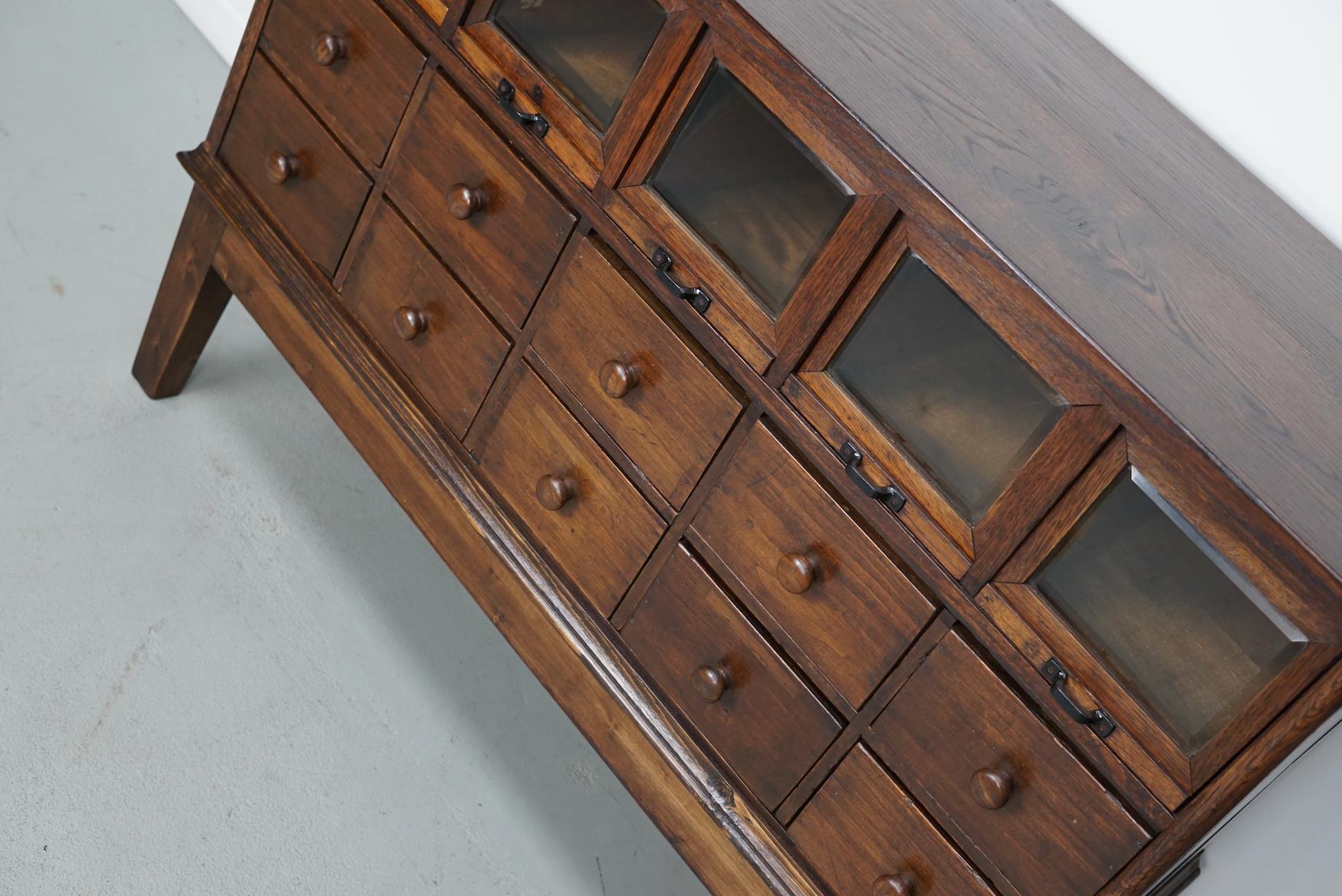 Antique German Oak Haberdashery Shop Cabinet, 1920/30s For Sale 10