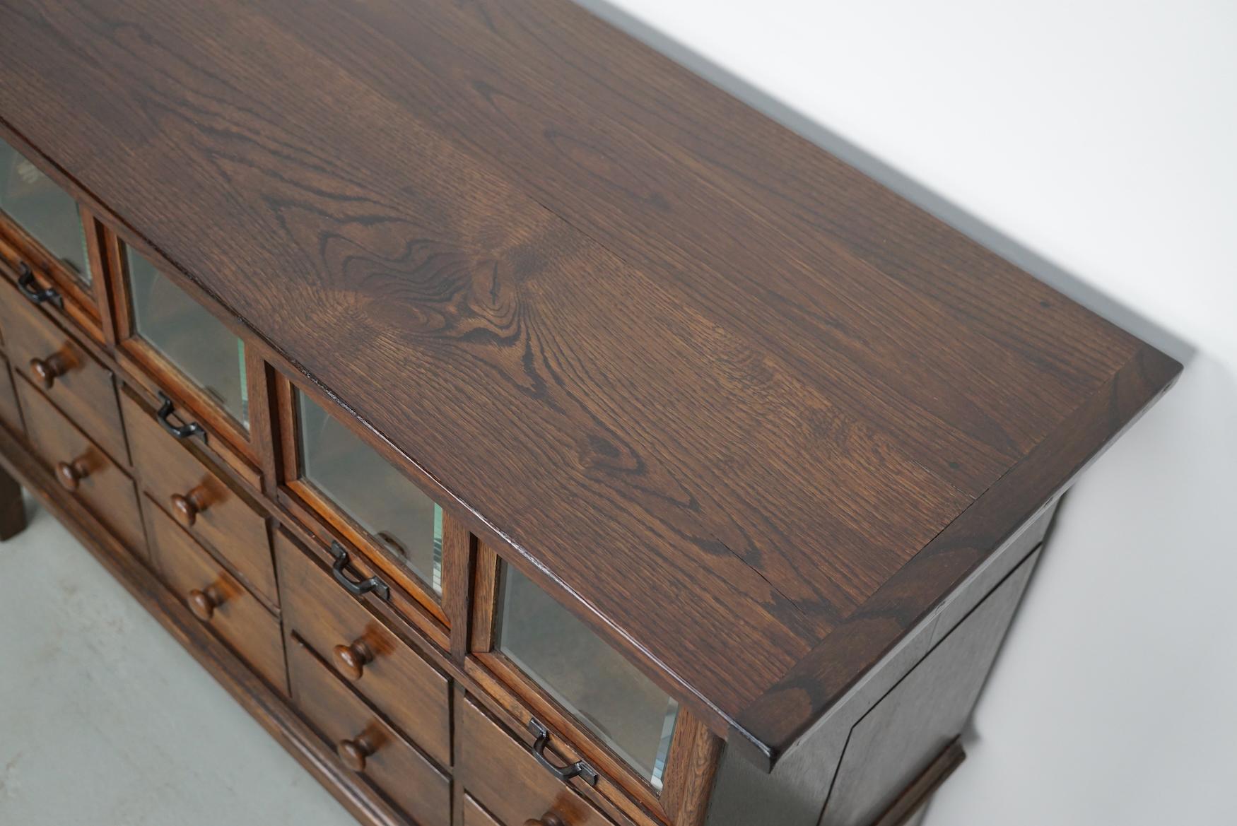 Antique German Oak Haberdashery Shop Cabinet, 1920/30s For Sale 11