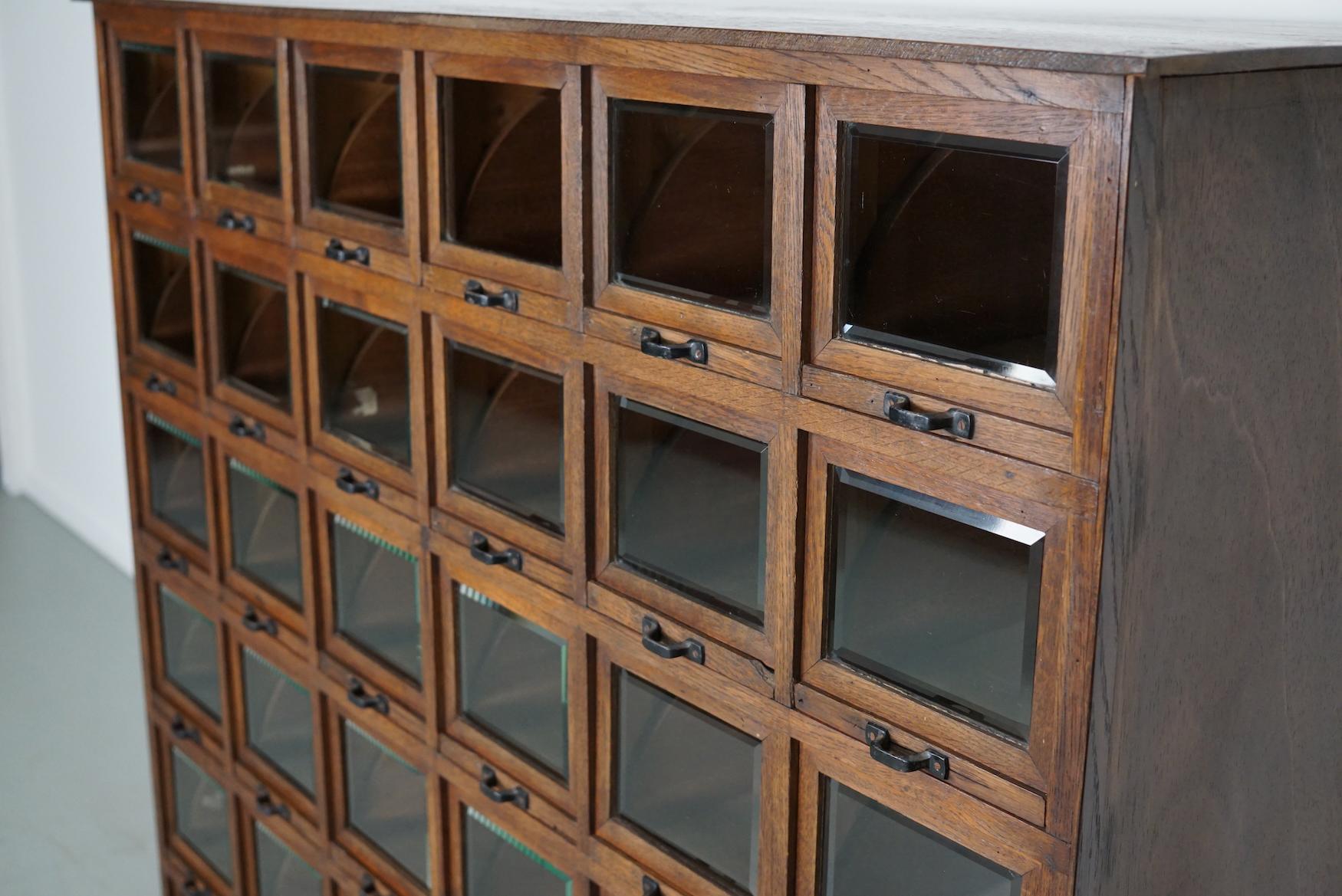 Antique German Oak Haberdashery Shop Cabinet, 1920/30s For Sale 11