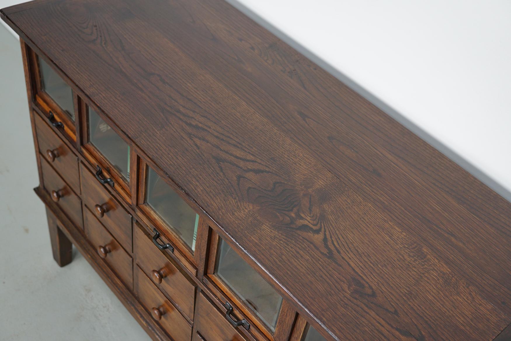 Antique German Oak Haberdashery Shop Cabinet, 1920/30s For Sale 12
