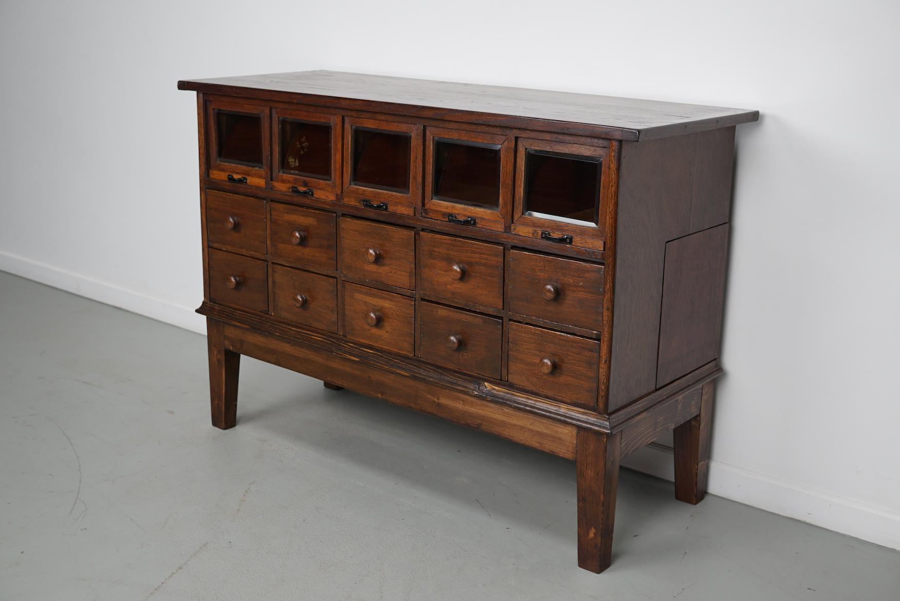 Antique German Oak Haberdashery Shop Cabinet, 1920/30s For Sale 13