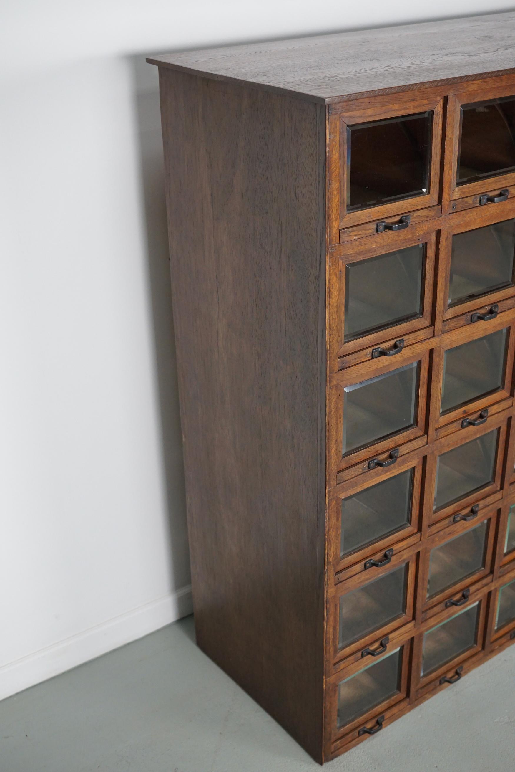 Antique German Oak Haberdashery Shop Cabinet, 1920/30s For Sale 13