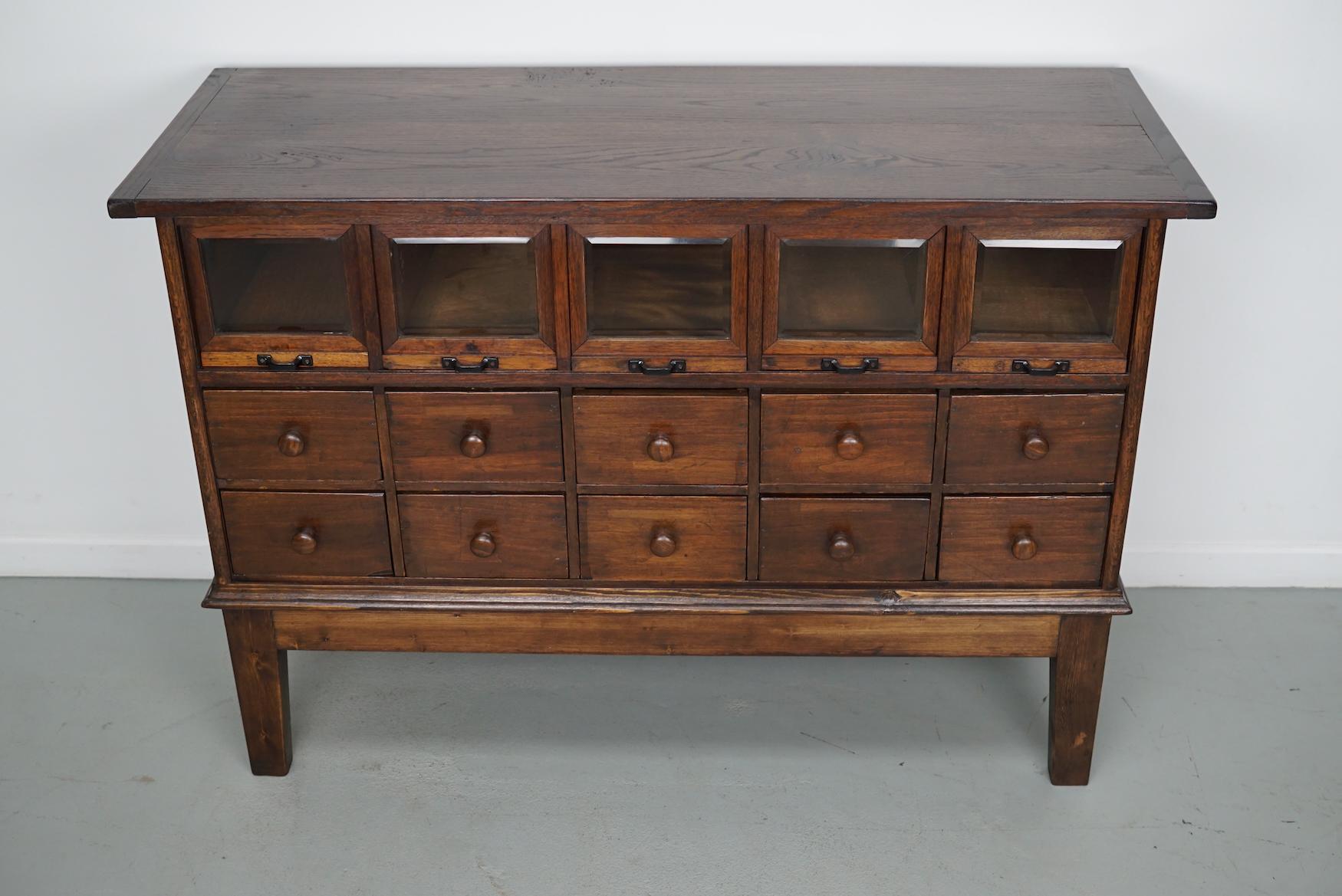 Antique German Oak Haberdashery Shop Cabinet, 1920/30s For Sale 14