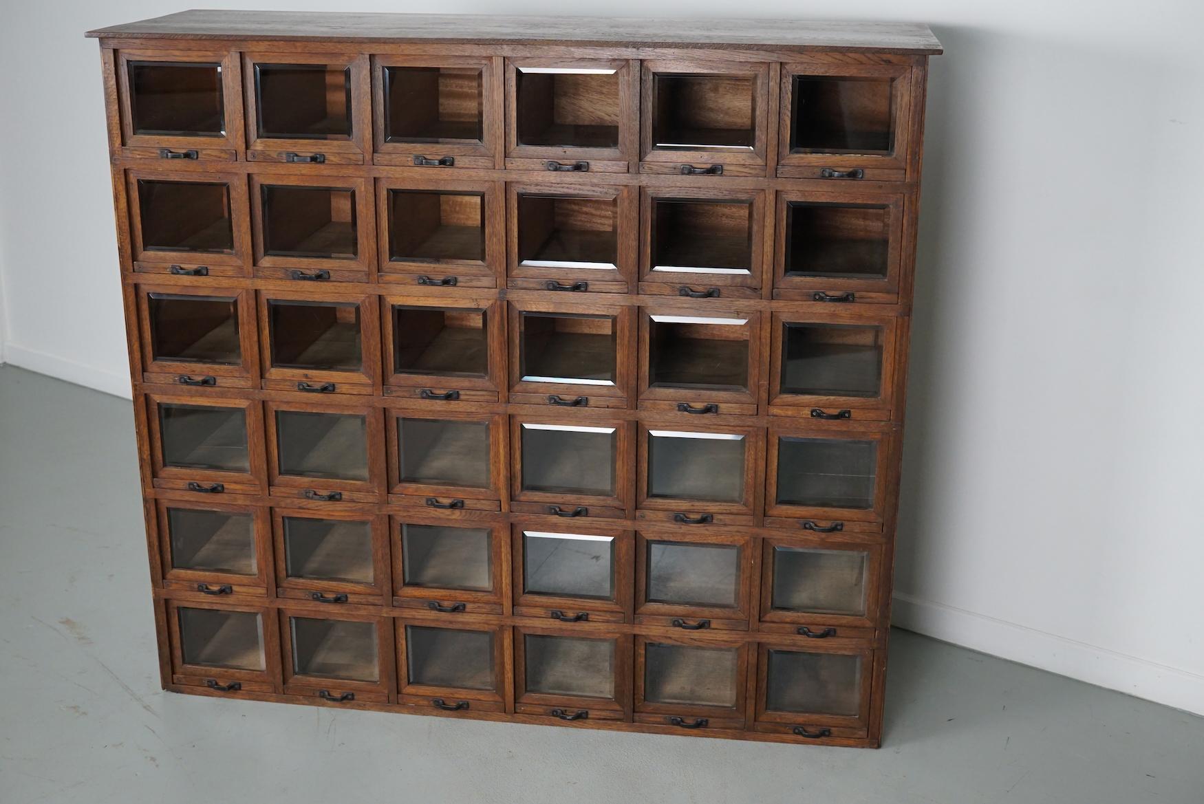 Antique German Oak Haberdashery Shop Cabinet, 1920/30s For Sale 14