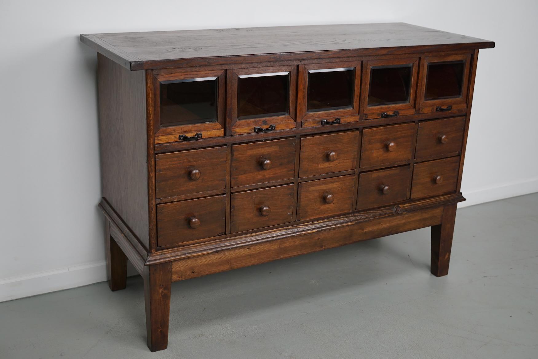 Antique German Oak Haberdashery Shop Cabinet, 1920/30s For Sale 15