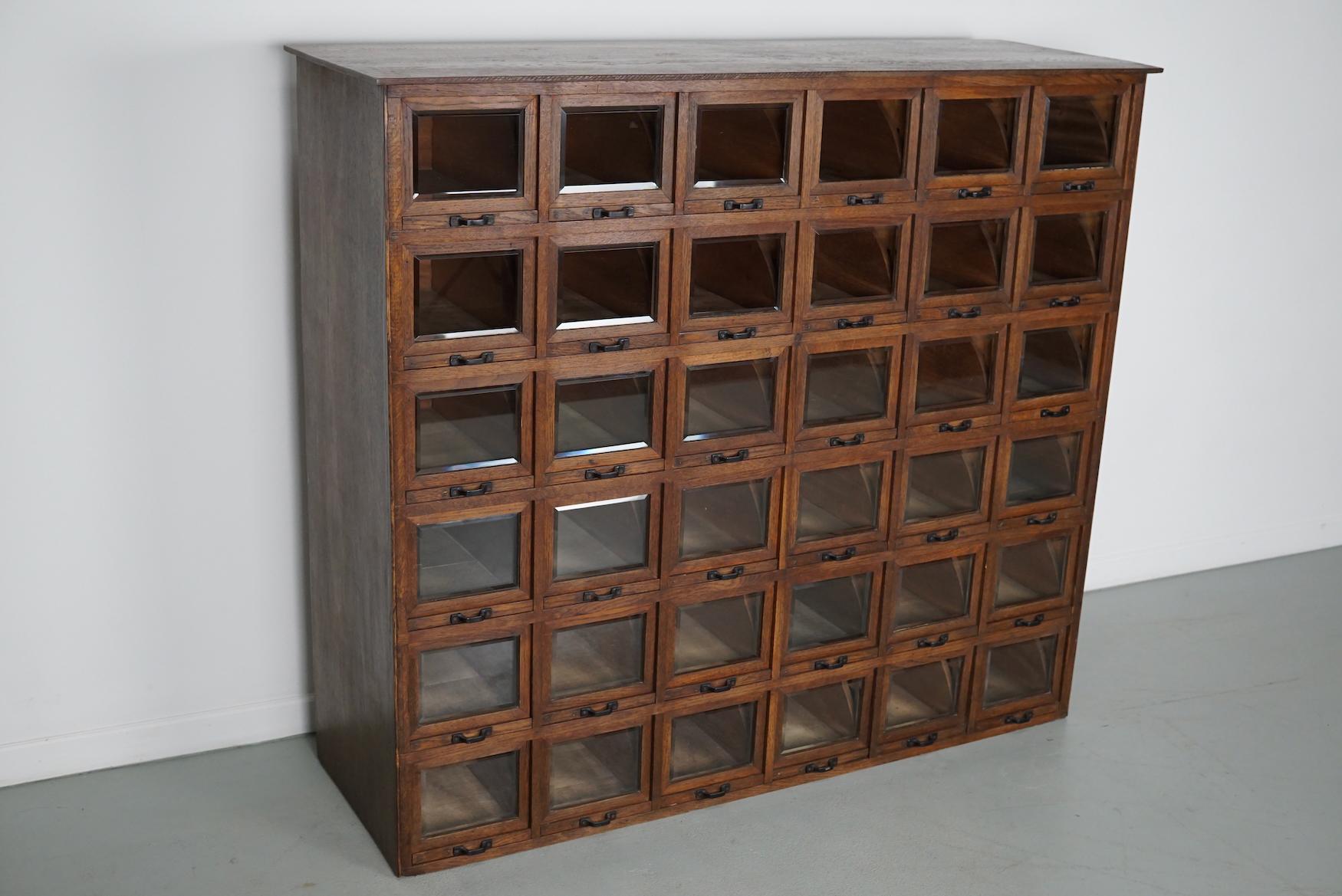 Antique German Oak Haberdashery Shop Cabinet, 1920/30s For Sale 15