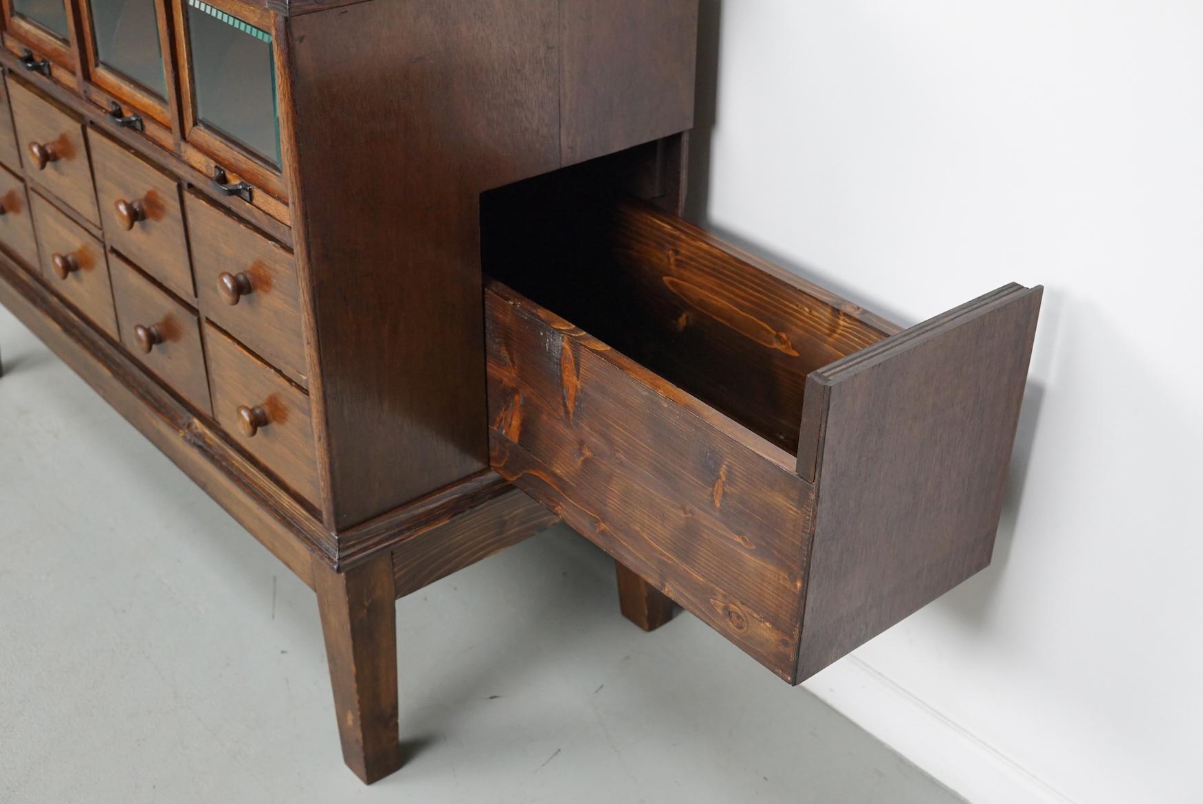 Antique German Oak Haberdashery Shop Cabinet, 1920/30s For Sale 1