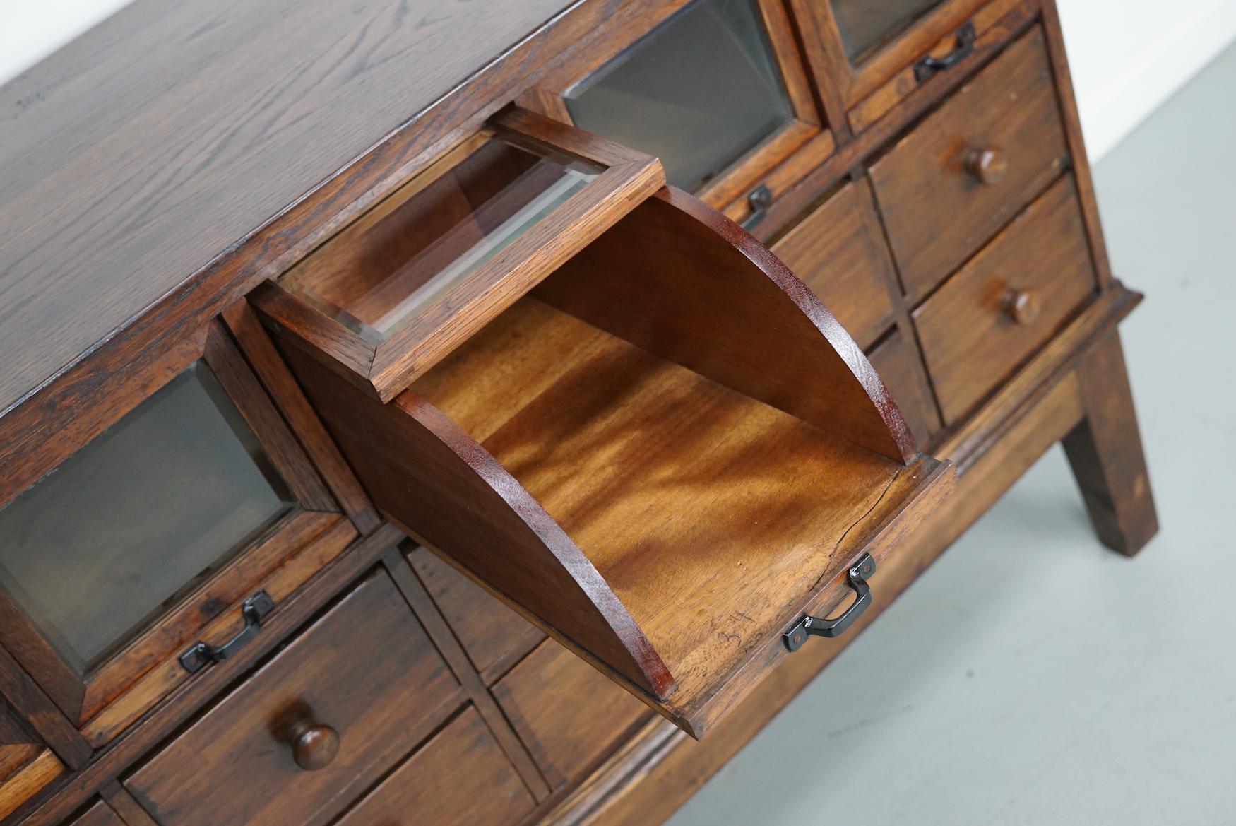 Antique German Oak Haberdashery Shop Cabinet, 1920/30s For Sale 3
