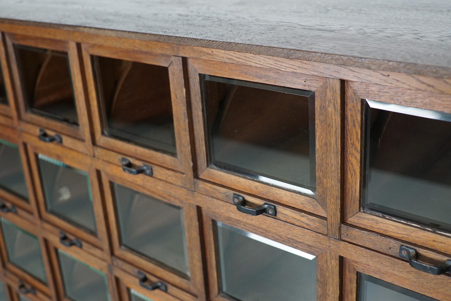 Antique German Oak Haberdashery Shop Cabinet, 1920/30s For Sale 3