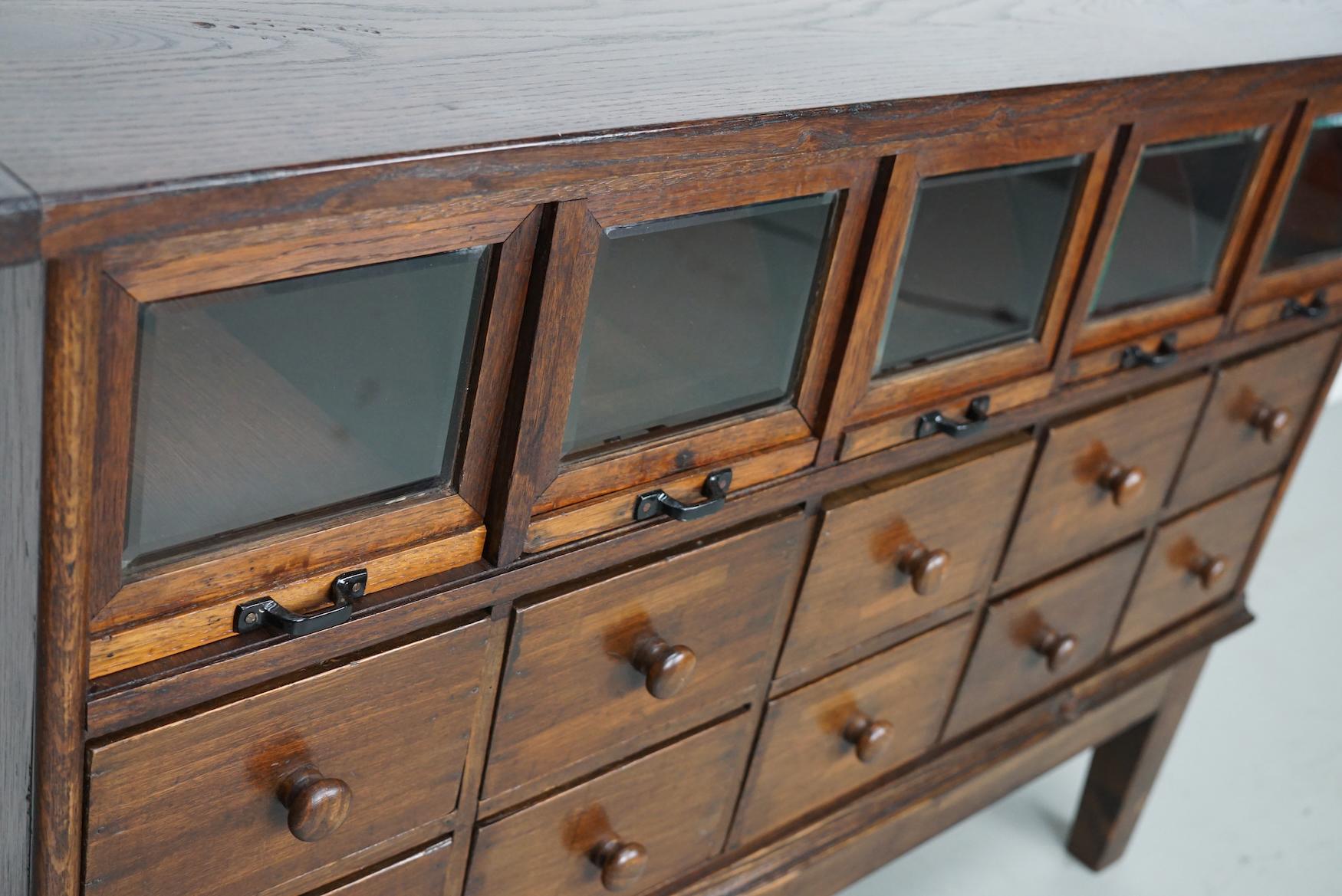 Antique German Oak Haberdashery Shop Cabinet, 1920/30s For Sale 4