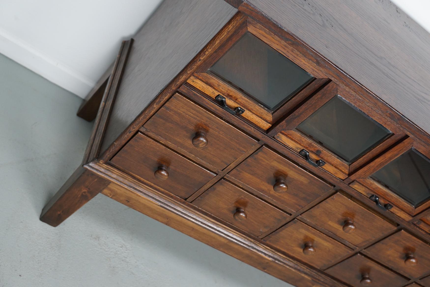 Antique German Oak Haberdashery Shop Cabinet, 1920/30s For Sale 5
