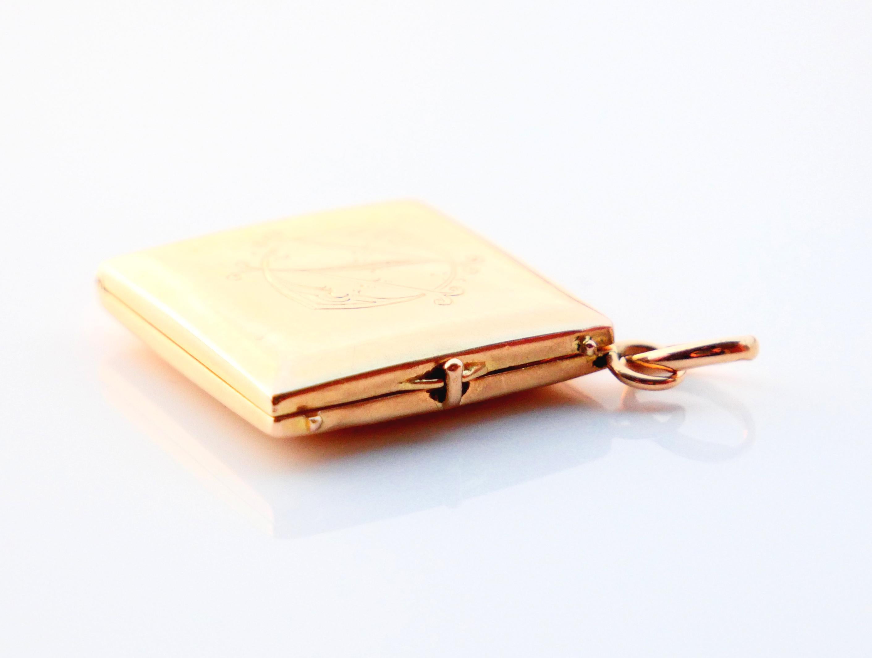 Antique médaillon allemand non porté avec pendentif en or massif 18 carats 5,6 g en vente 6