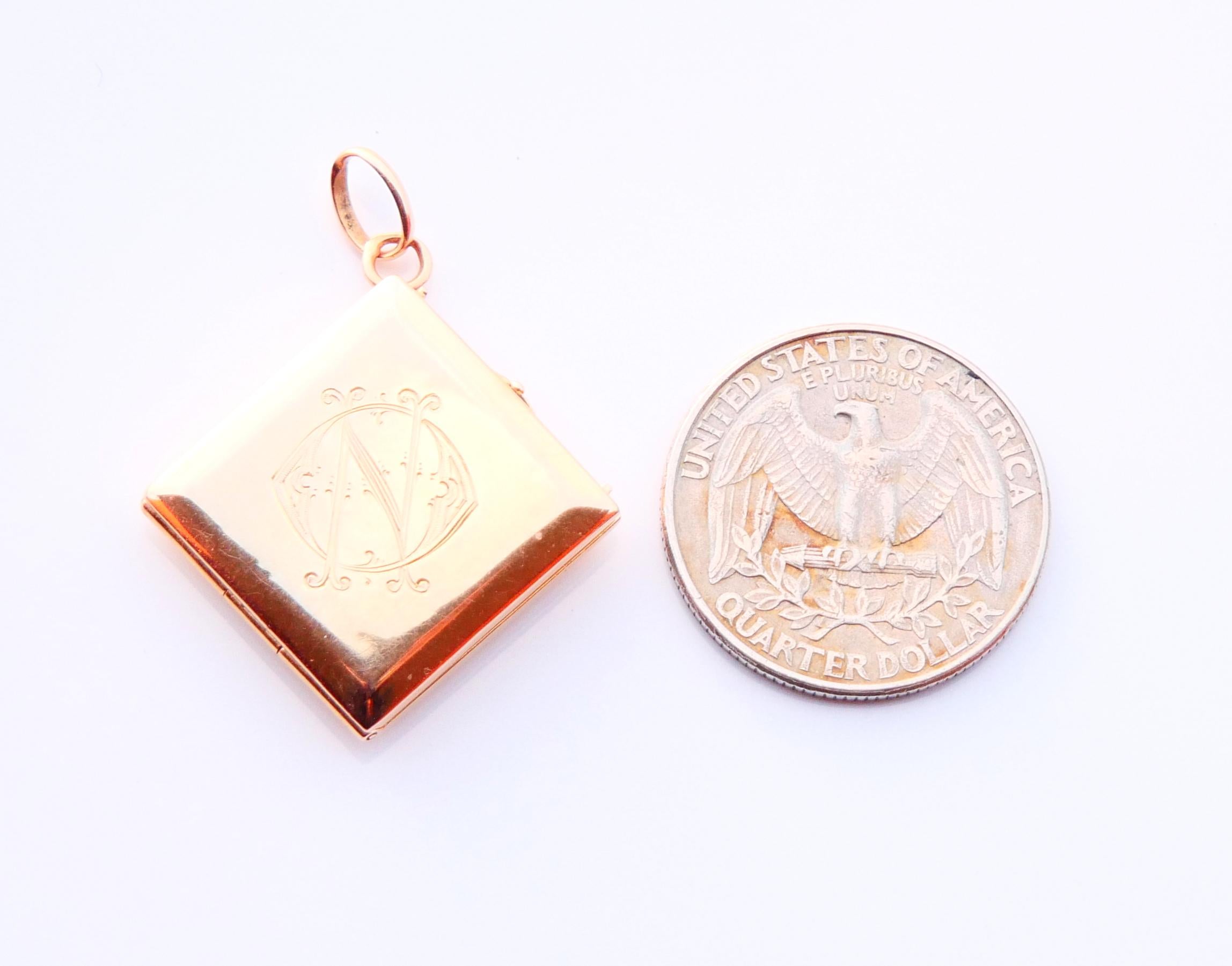 Antique médaillon allemand non porté avec pendentif en or massif 18 carats 5,6 g en vente 8
