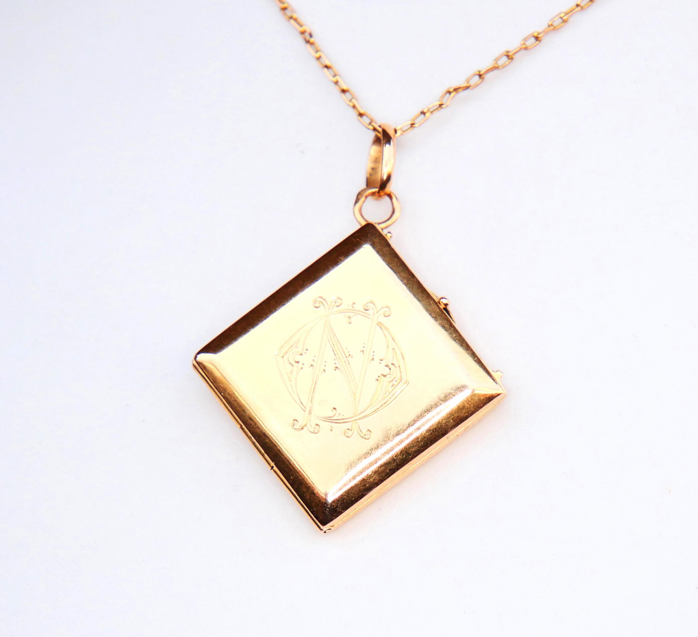 Antique médaillon allemand non porté avec pendentif en or massif 18 carats 5,6 g Unisexe en vente