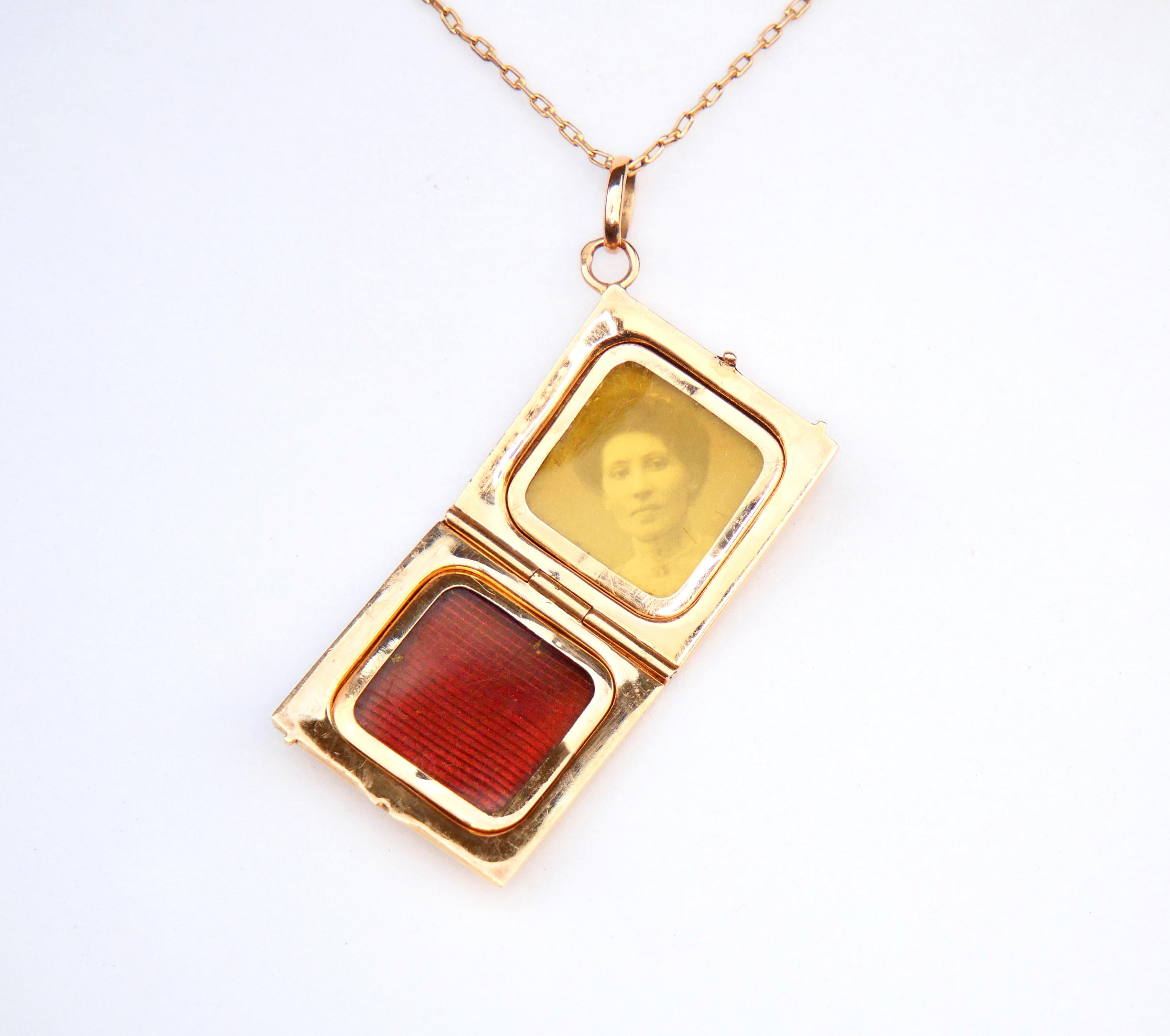 Antique médaillon allemand non porté avec pendentif en or massif 18 carats 5,6 g en vente 2