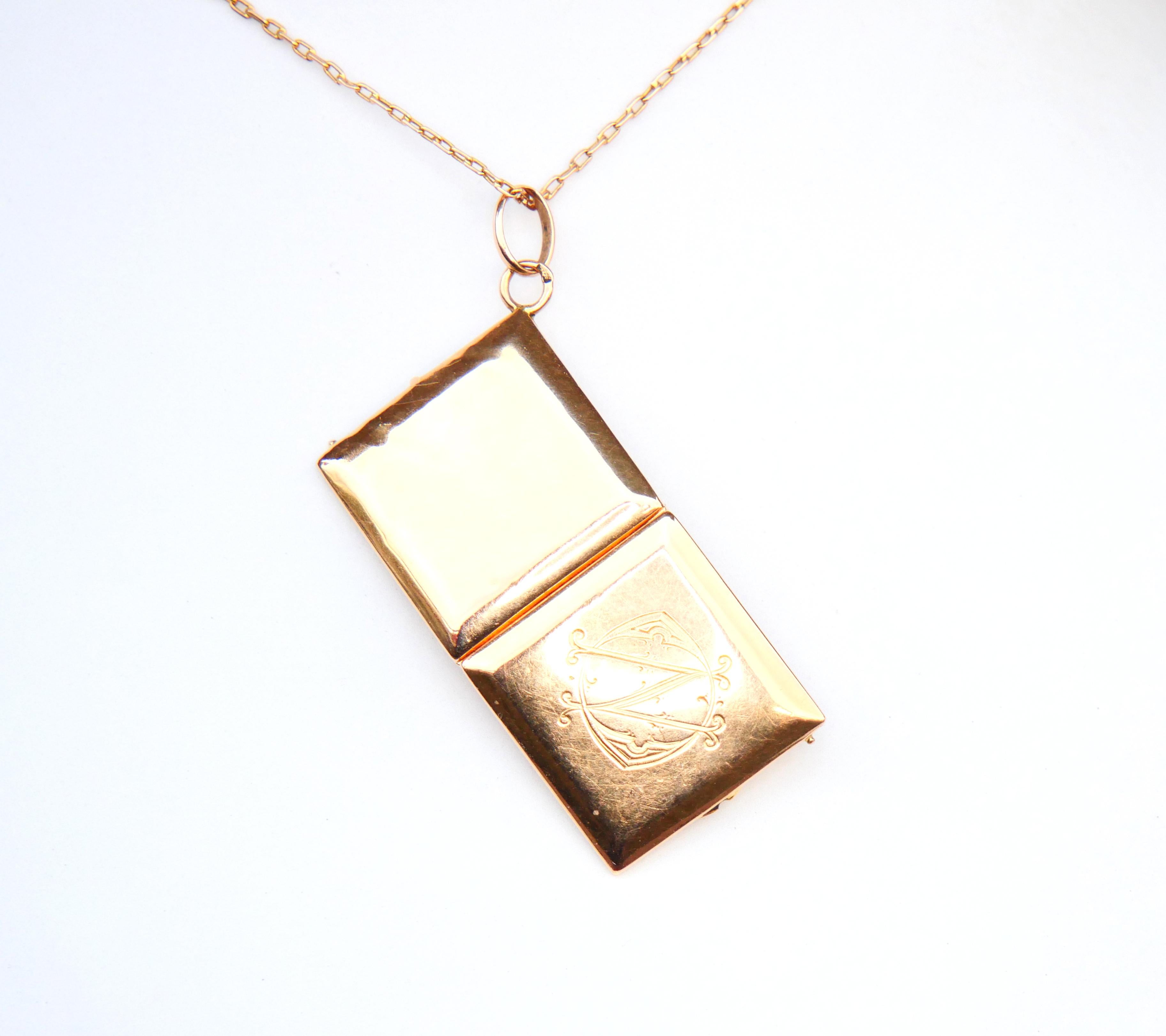 Antique médaillon allemand non porté avec pendentif en or massif 18 carats 5,6 g en vente 3