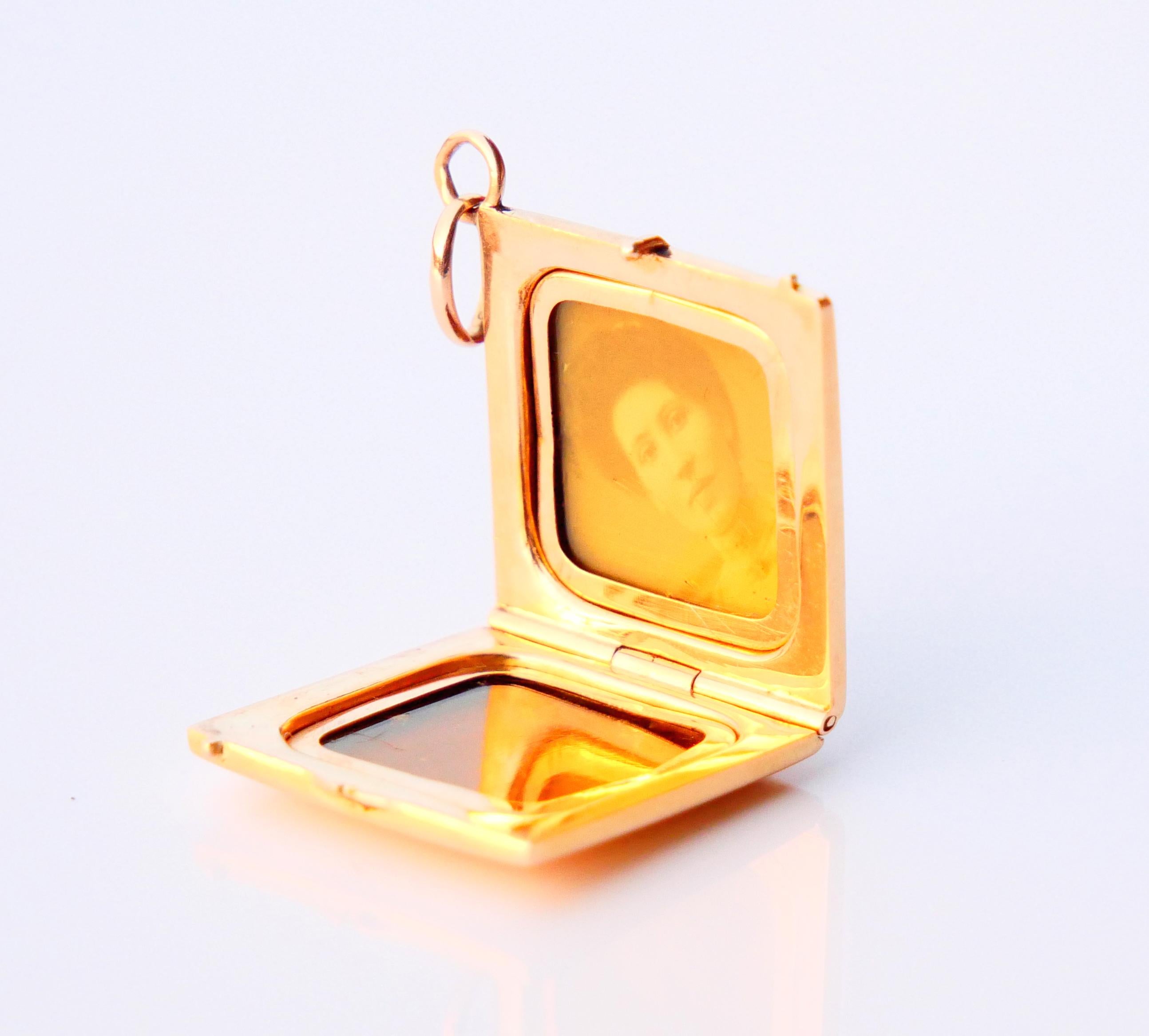 Antique médaillon allemand non porté avec pendentif en or massif 18 carats 5,6 g en vente 4