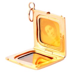 Vintage German ON / NO Pendant Locket solid 18K Gold / 5.6 gr