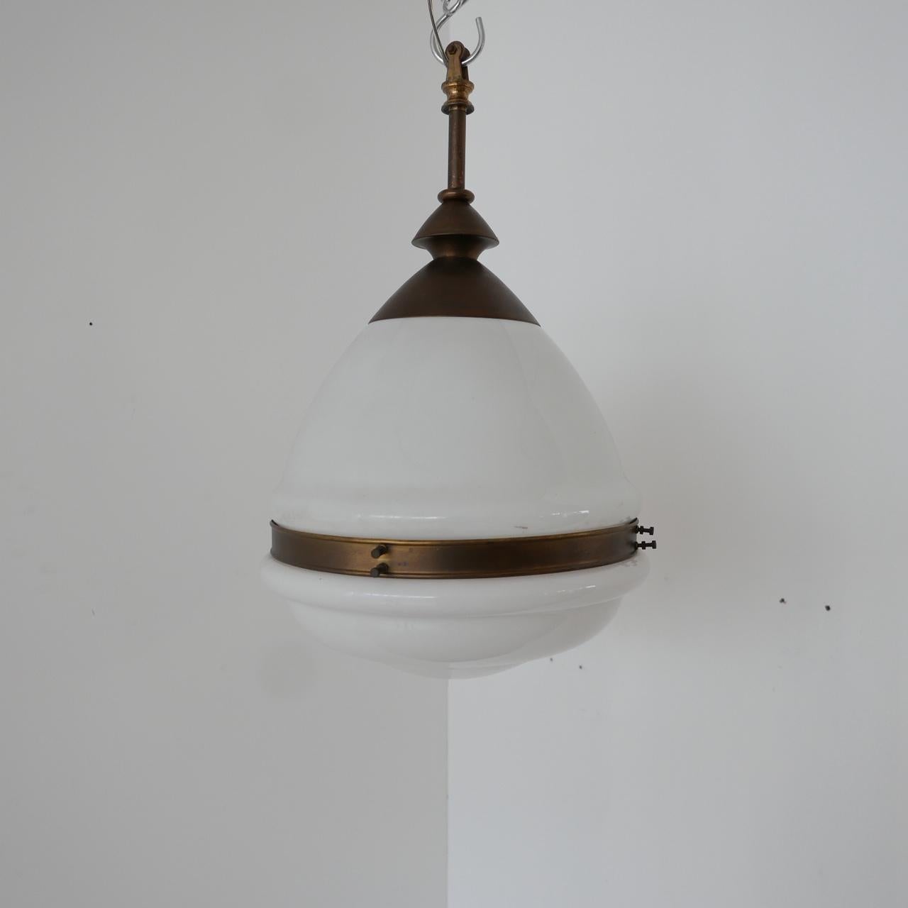 Antique German Opaline Glass Pendant Light 1