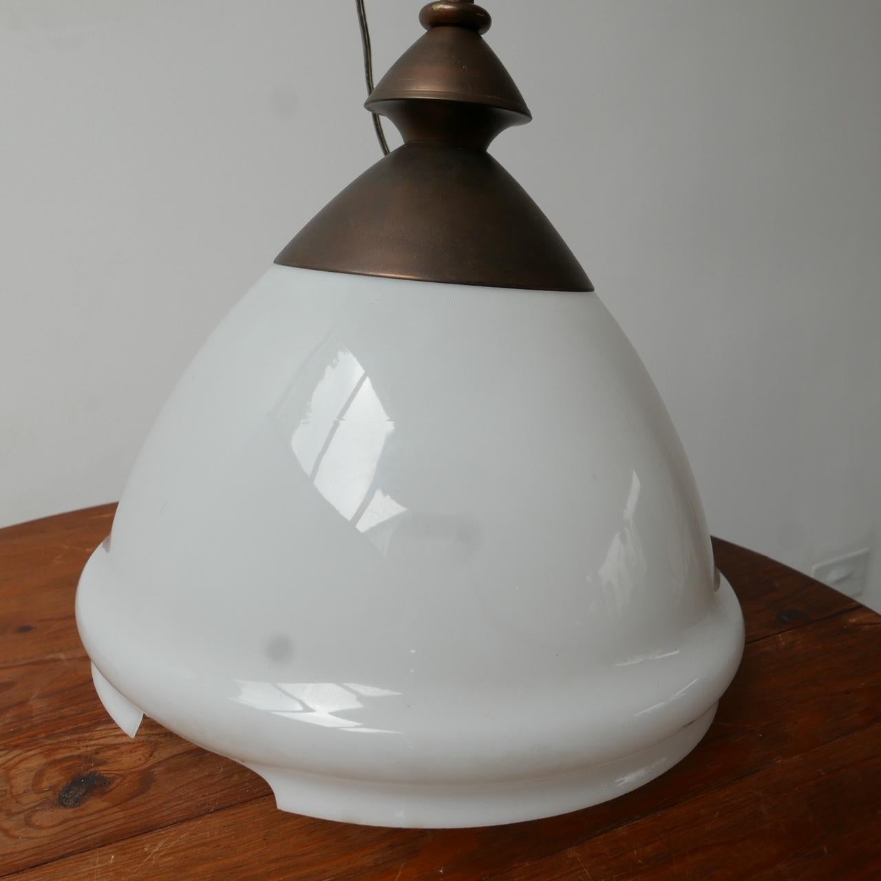 Antique German Opaline Glass Pendant Light 2