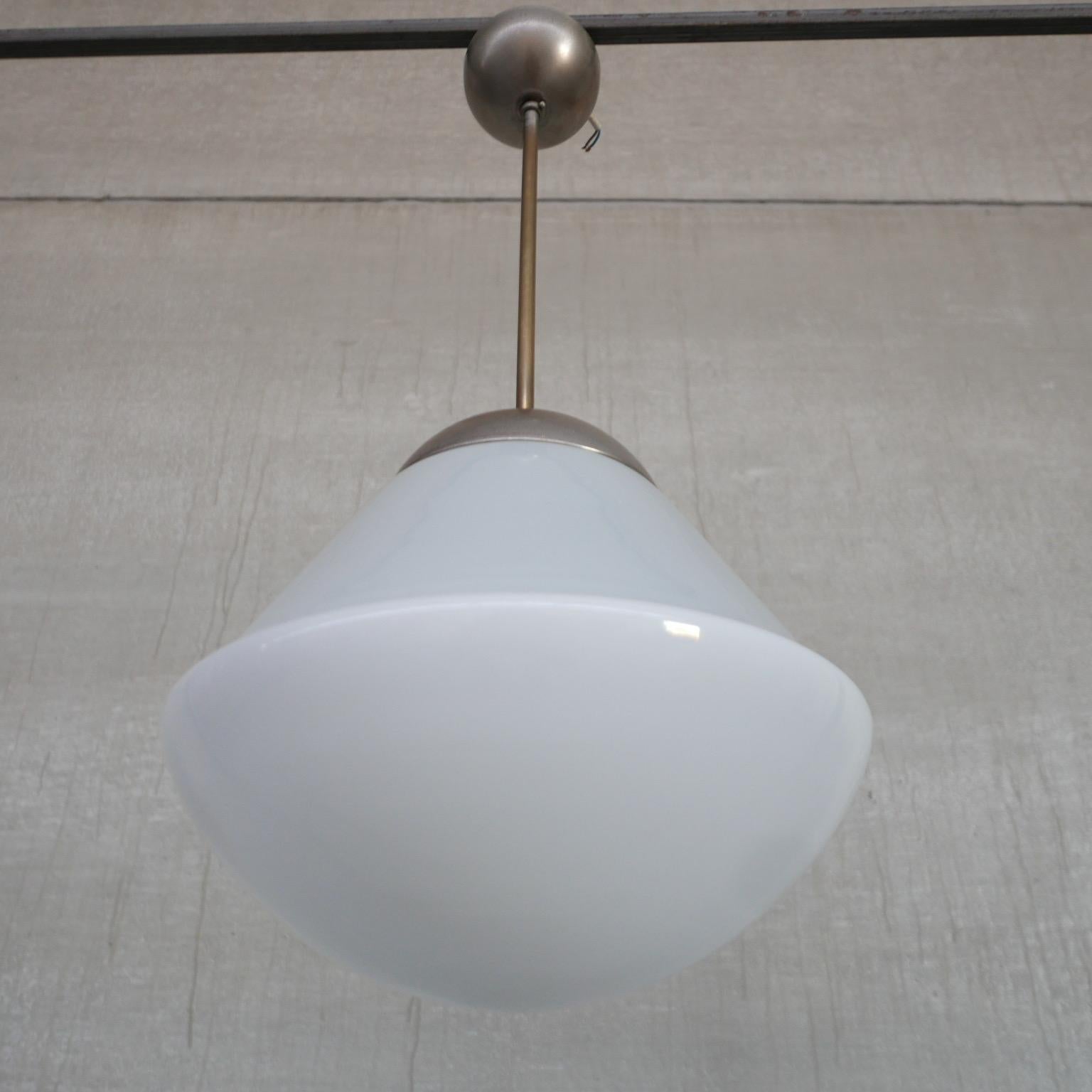 Antique German Opaline Pendant Light by Kandem In Good Condition For Sale In London, GB