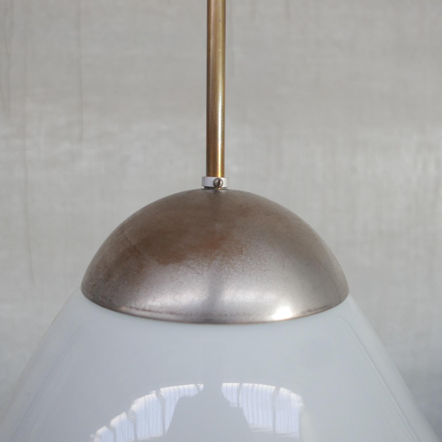 Antique German Opaline Pendant Light by Kandem For Sale 1