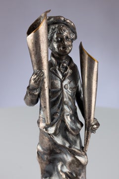 Antique German Oxidised Metal Figurative Pen Holder By WMF, Circa 1900