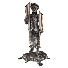 Antique German Oxidised Metal Figurative Pen Holder By WMF, Circa 1900
