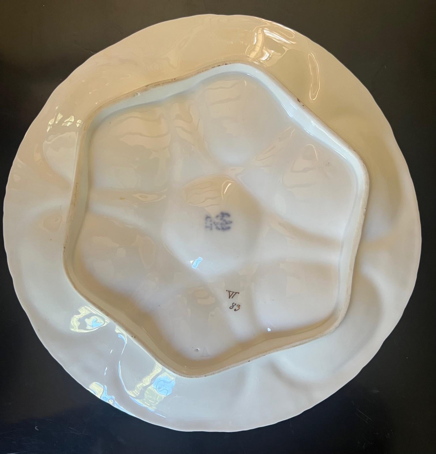 Antique German Oyster Plate by Carl Tielsch For Sale 7