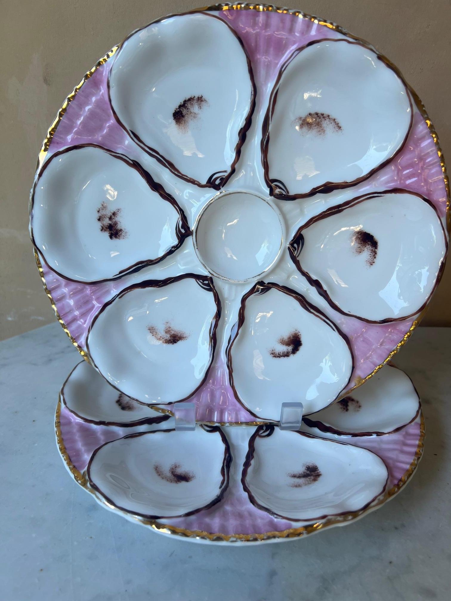 French Provincial Antique German Oyster Plate by Carl Tielsch For Sale