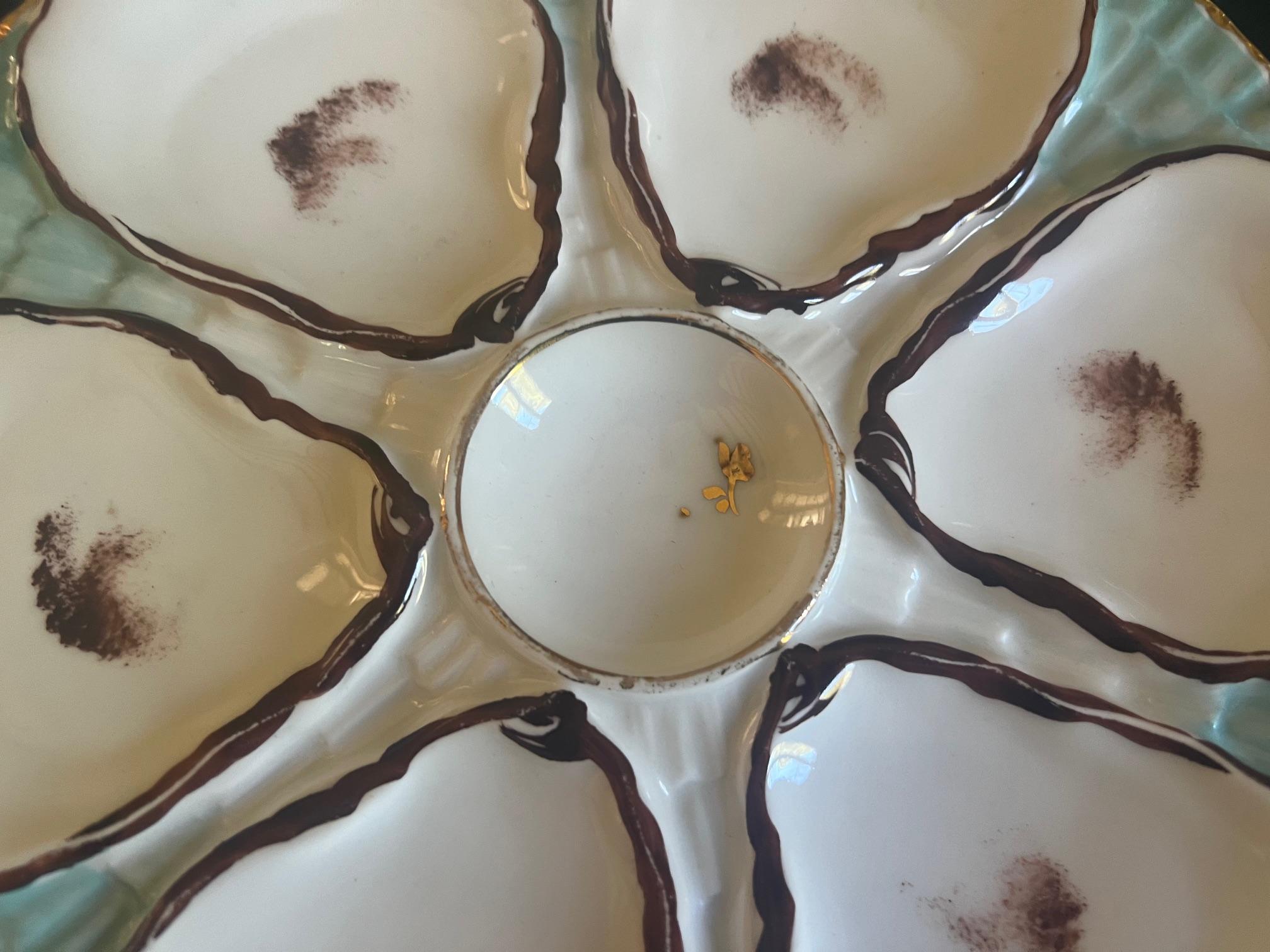 19th Century Antique German Oyster Plate by Carl Tielsch For Sale