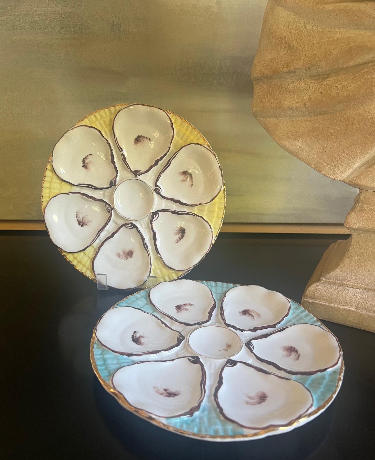 Ceramic Antique German Oyster Plate by Carl Tielsch For Sale