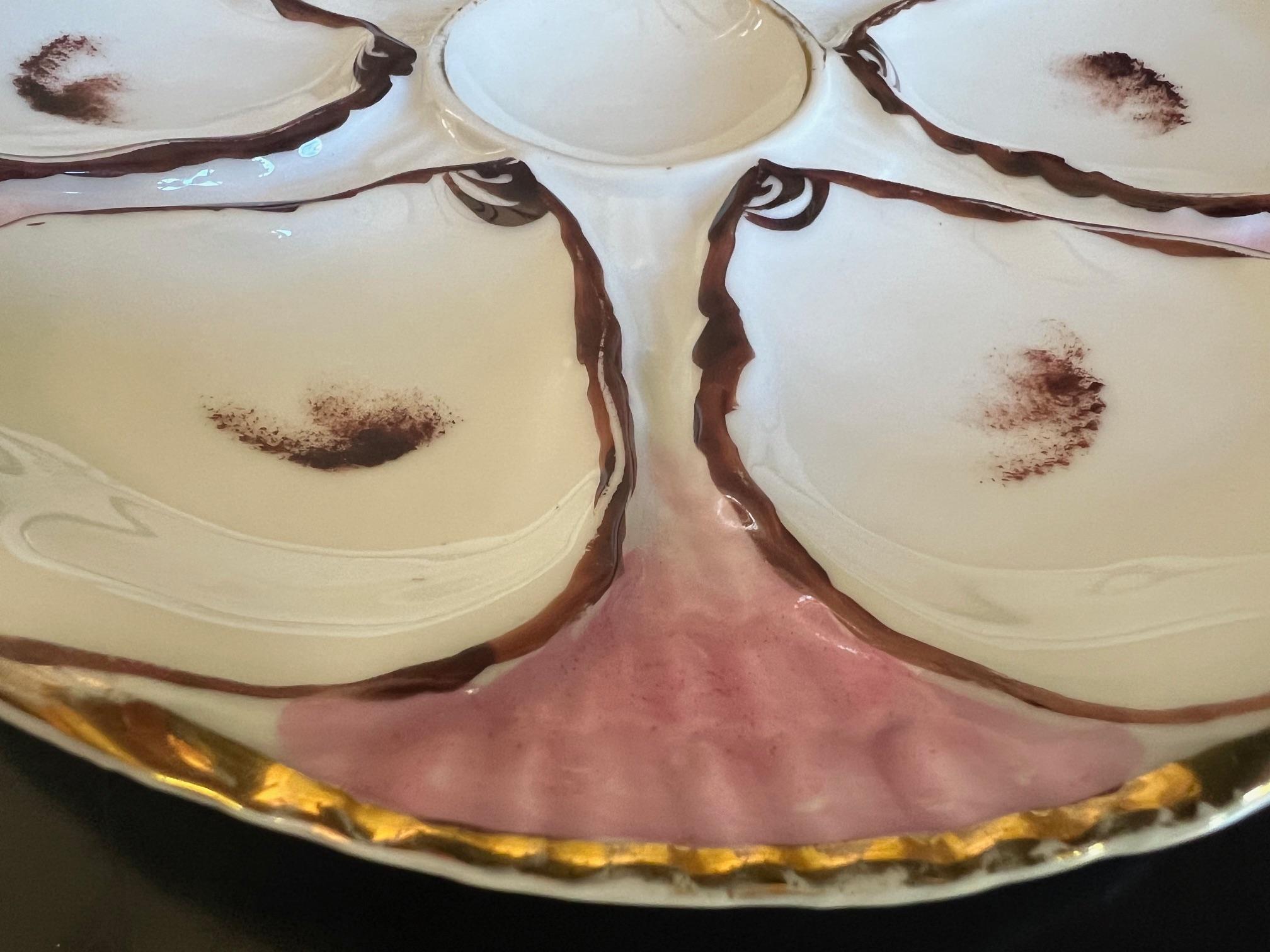 Antique German Oyster Plate by Carl Tielsch 1