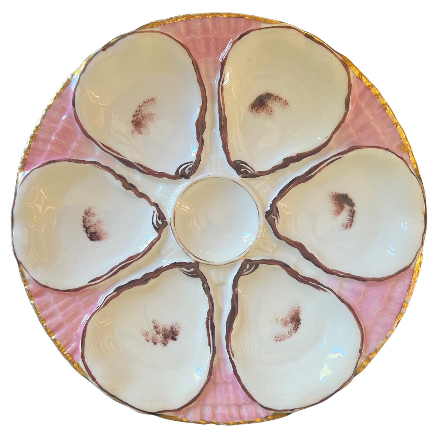 Antique German Oyster Plate by Carl Tielsch For Sale