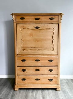 Antique German Painted Pine Secretary Desk/Dresser