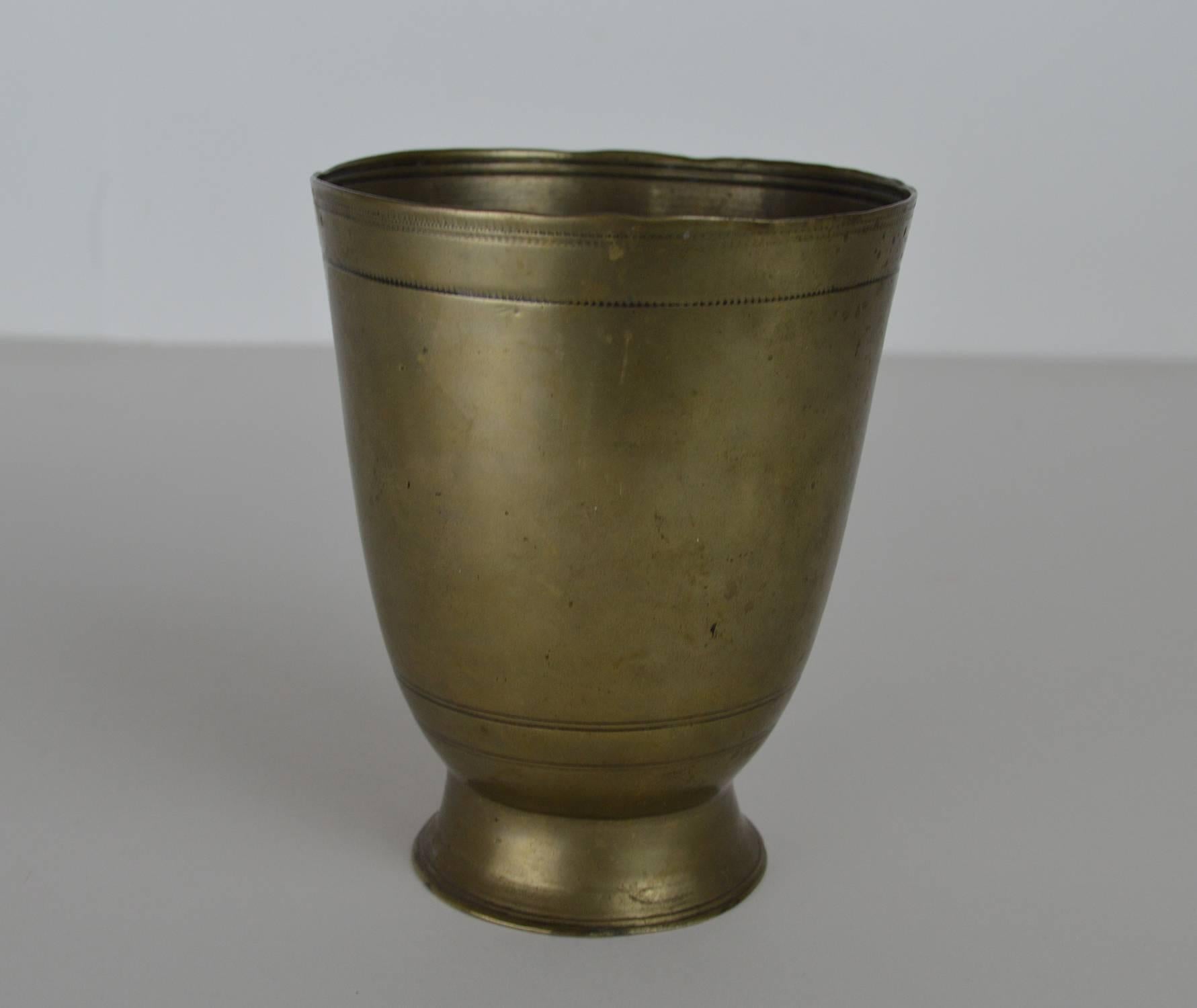 Gustavian Antique German Paktong Tumbler Cup, 17th Century For Sale