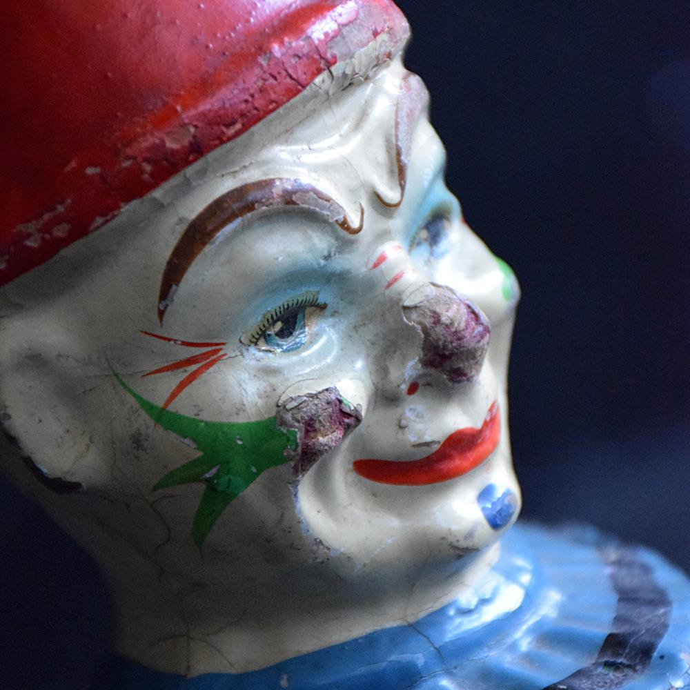 Antique German Papier Mâché Roly Poly Clown Toy by Schoenhut For Sale 1