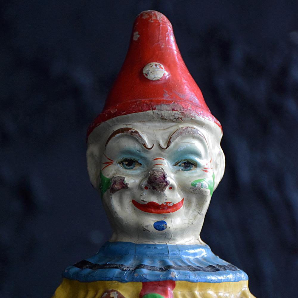 Antike deutsche Pappmaché Roly Poly Clown Spielzeug von Schoenhut (Spätviktorianisch) im Angebot