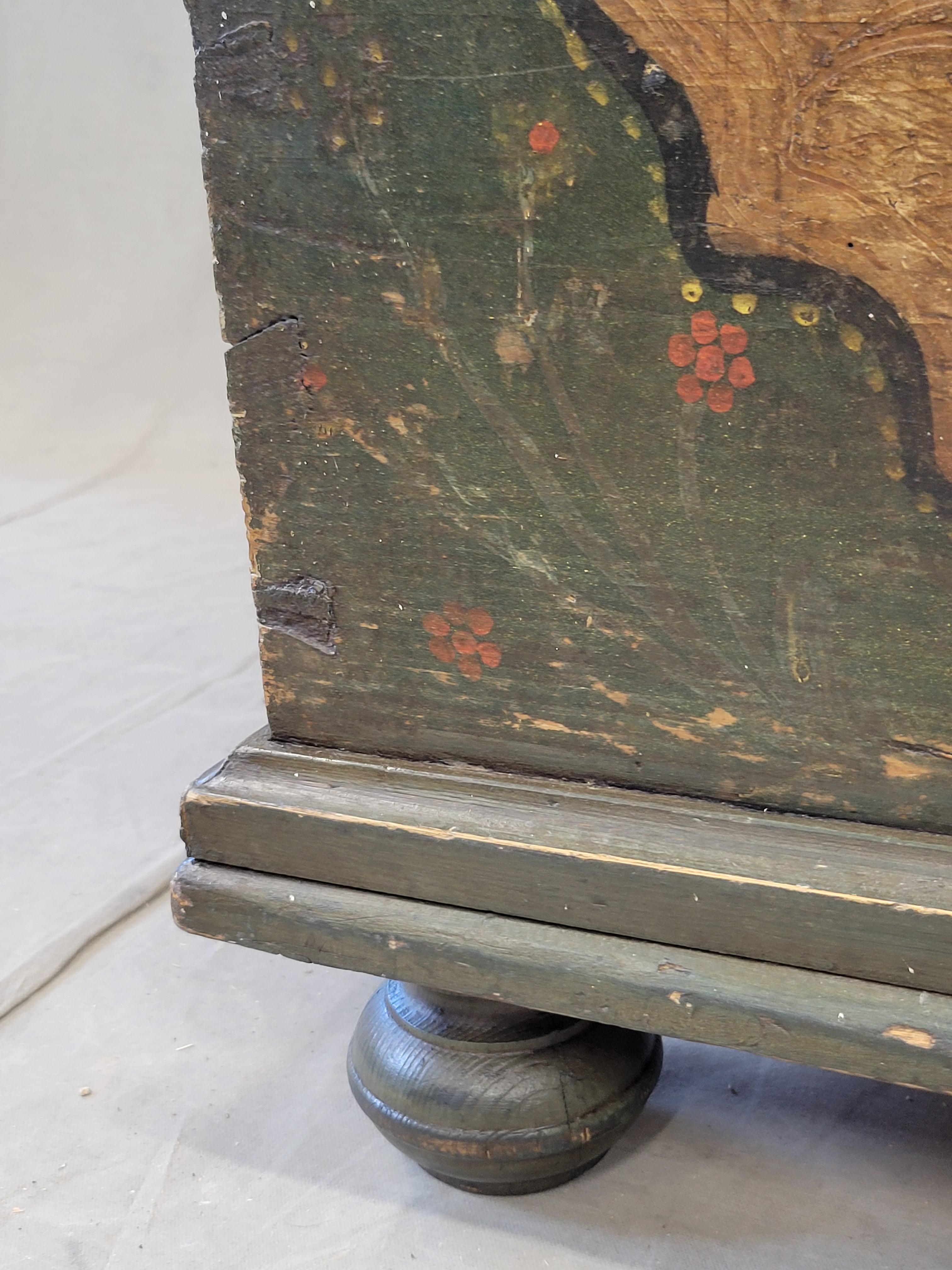 Ancienne commode allemande en pin avec peinture d'origine en vente 5