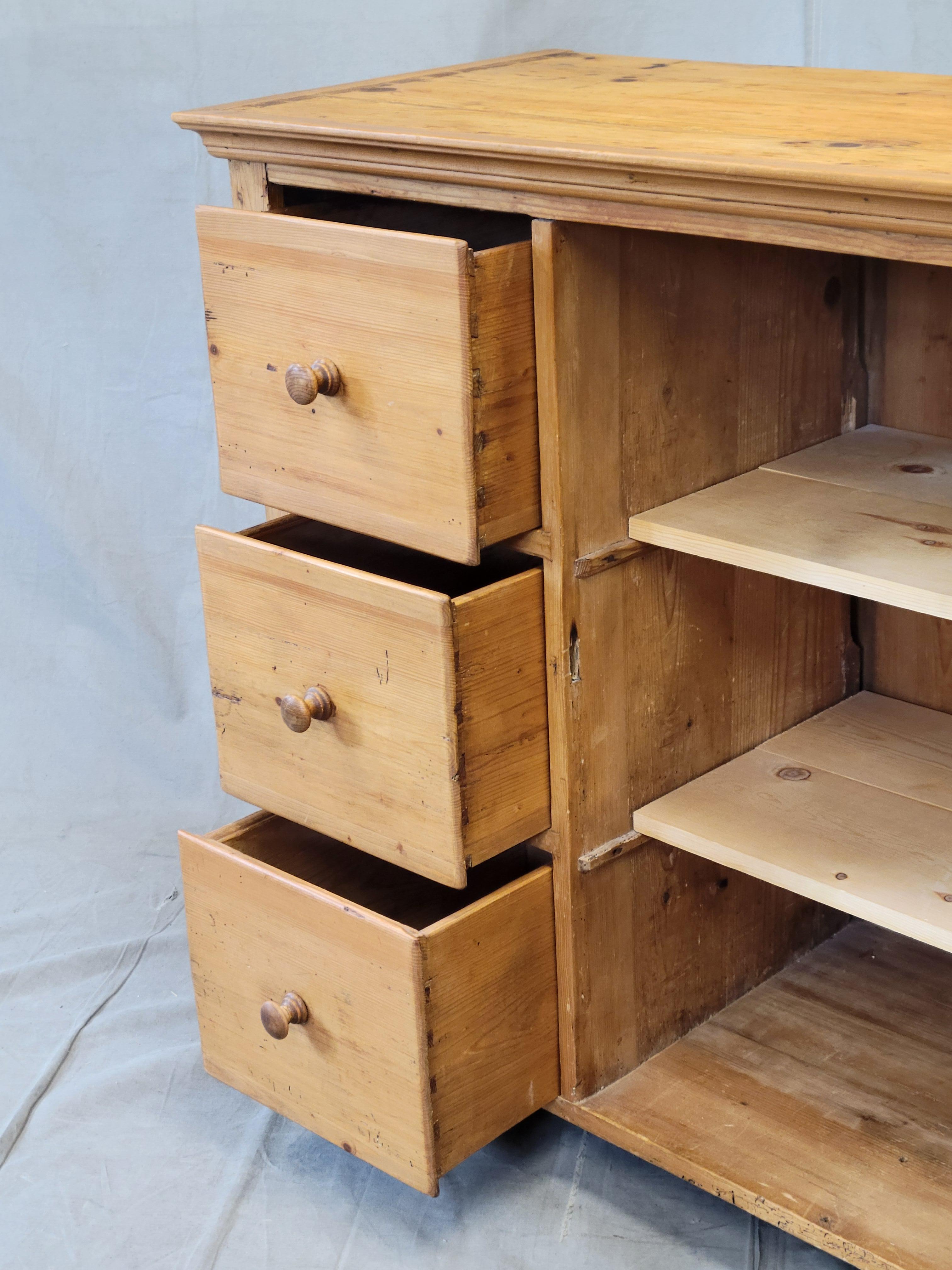 Hand-Crafted Antique German Pine Locking Pie or Larder Cabinet For Sale