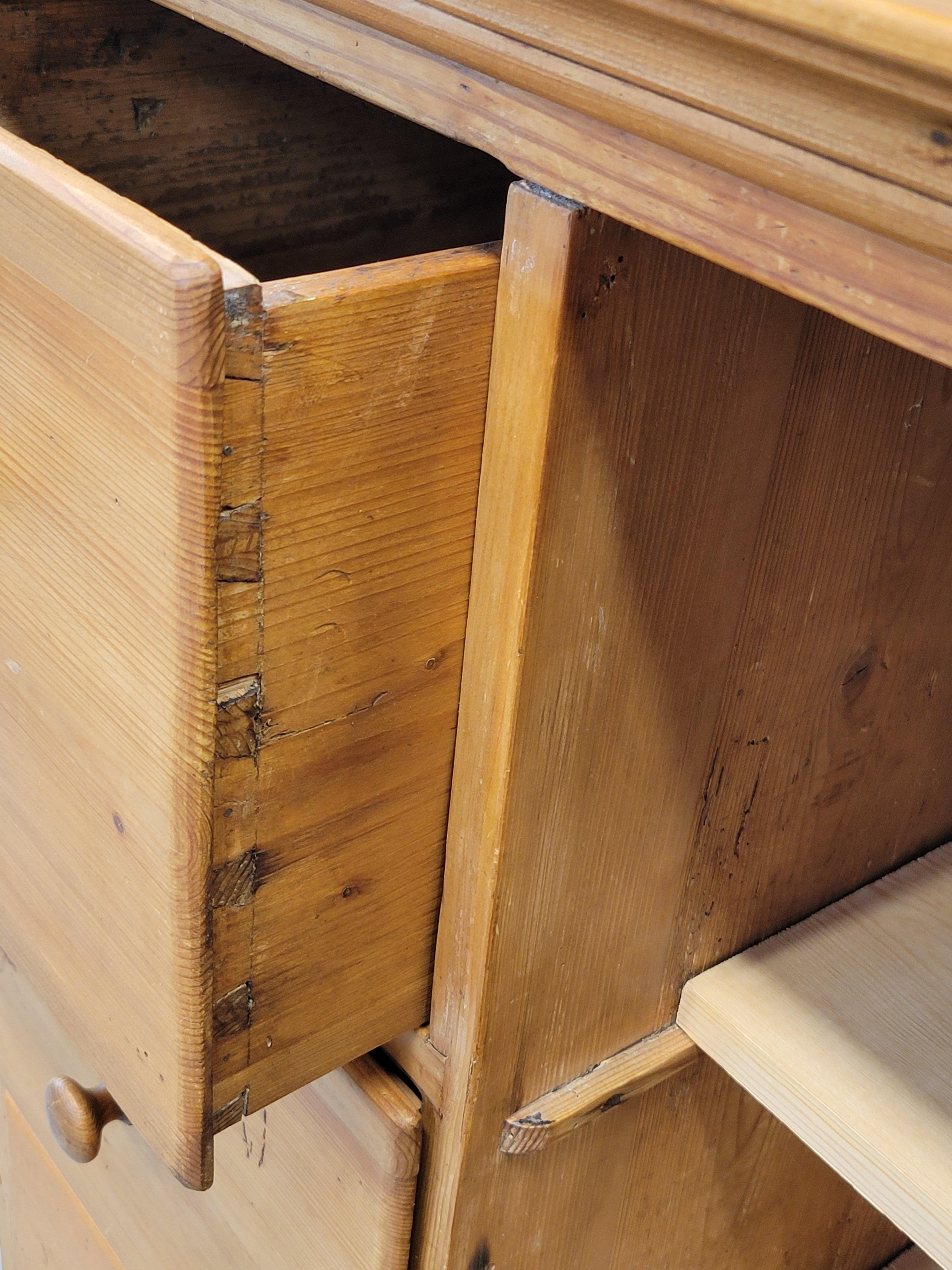 Antique German Pine Locking Pie or Larder Cabinet In Good Condition For Sale In Centennial, CO