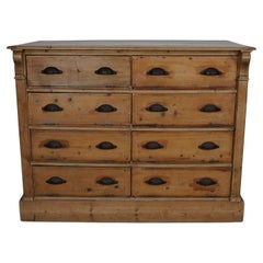 Antique German Pine Shop Cabinet, Early 20th Century