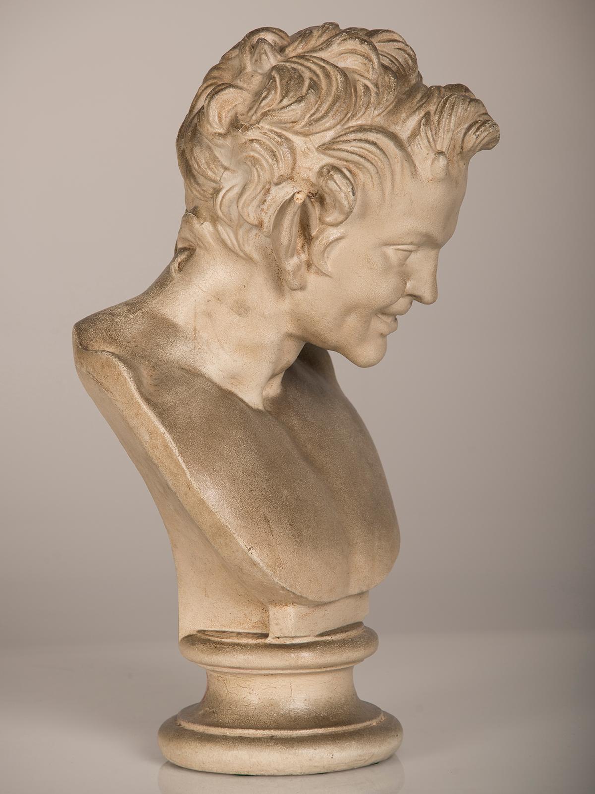 Classical Greek Antique German Plaster Bust Germany Hohenzollern Collection, circa 1890 For Sale