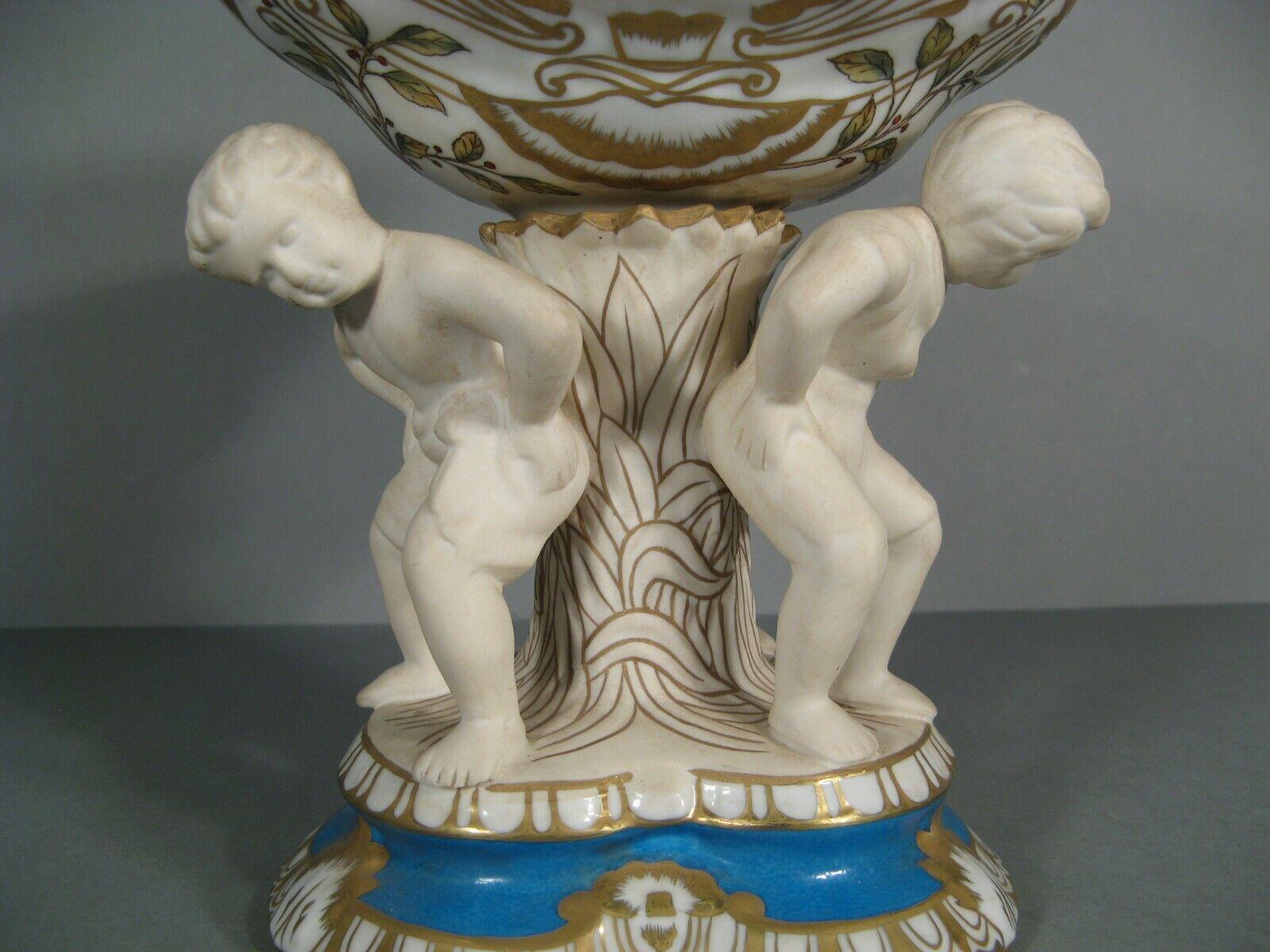 Antique German Porcelain Coupe with Atlas and Hercules Decoration - 1Y132 3